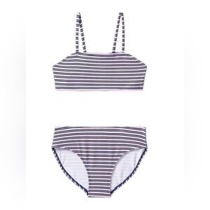 Art Class Girls Striped Bikini Set Blue Pink White Size XL (14/16)